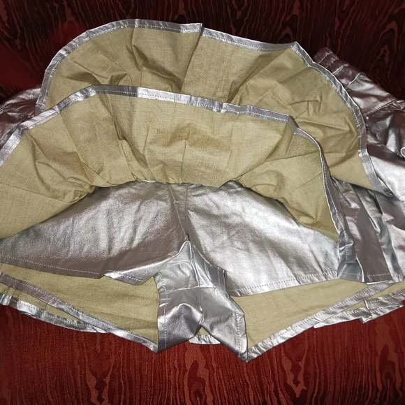 SHUG La La Silver Ruffled Skirt/Skort Women's S M L NWT